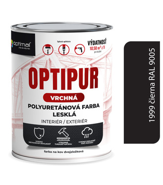 Optimal U2081 OPTIPUR Vrchná polyuretánová farba lesklá 1999 0,7l RAL9005