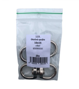 Otočná spojka nikel 16x16mm 2ks