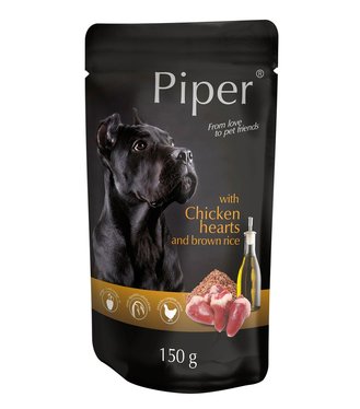 Piper Adult kapsička pre psov kuracie srdce a hnedá ryža 150g