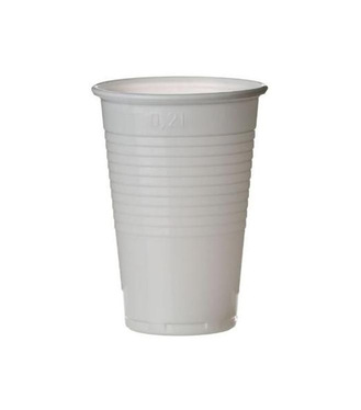 Pohar plastový 200ml biely/12ks
