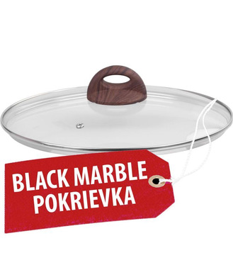 Pokrievka MagicHome Black Marble Line, sklenená 26cm