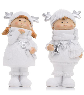 Postavička dieťa s darčekom 10cm biela mix
