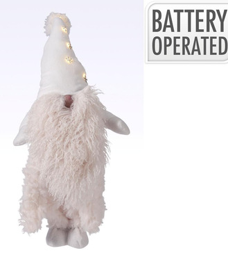 Postavička trpaslík LED 66cm polyester biela