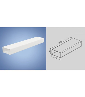 Potrubie vetracie ploché 220x55x1000 mm PVC