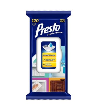 Presto Vlhčené obrúsky univerzálne 2v1 120ks