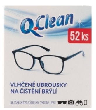Q-Clean Utierky vlhčené na okuliare 52ks