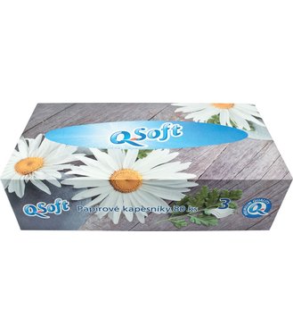 Q-Soft Papierové vreckovky Margarétka 80ks