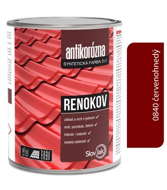 Renokov Červenohnedý 0840 - Antikorózna farba na kov 2,5kg