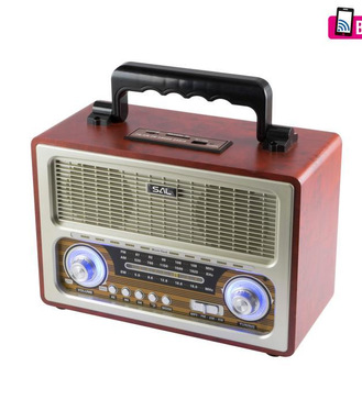 Retro prenosné rádio, AC-DC, MP3-BT, 3-pásmový