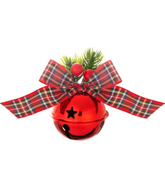 Rolnička MagicHome Vianoce, s mašľou, 10cm