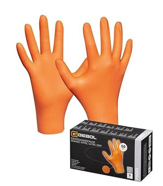 Rukavice Gebol Orange Nitril Ultra Grip XXl 50ks/bal