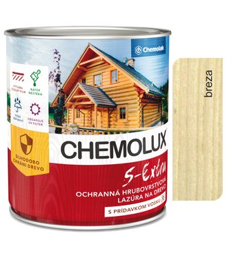 S1025 Chemolux S Extra 0102 breza 0,75l - hodvábne lesklá ochranná lazúra na drevo