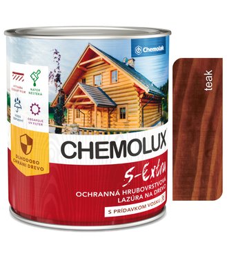 S1025 Chemolux S Extra 0252 teak 2,5l - hodvábne lesklá ochranná lazúra na drevo