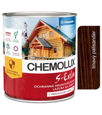 S1025 Chemolux S Extra 0289 palisander tmavý 0,75l - hodvábne lesklá ochranná lazúra na drevo