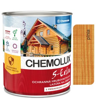 S1025 Chemolux S Extra 0602 pínia 0,75l - hodvábne lesklá ochranná lazúra na drevo