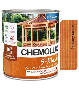 S1040 Chemolux S Klasik 0221 červený smrek 2,5l - matná ochranná lazúra na drevo