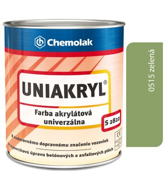 S2822 Uniakryl 0515 zelená - Farba na značenie ciest, na asfalt a betón 0,75l