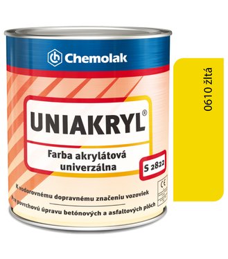 S2822 Uniakryl 0610 žltá - Farba na značenie ciest, na asfalt a betón 0,75kg