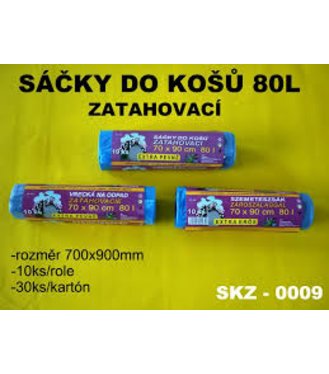 Sáčky do koša zaťahovacie rolka 70x90cm 80l 10ks