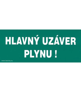 Samolepka Hlavný uzáver plynu 210x87mm