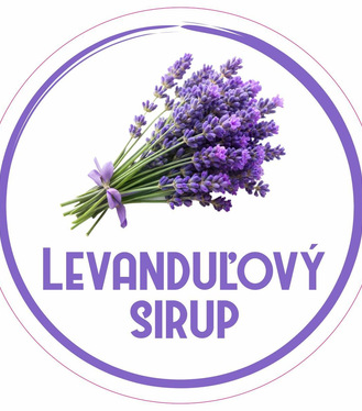 Samolepka na fľašu LEVANDUĽOVÝ SIRUP domáci 12 ks etikiet