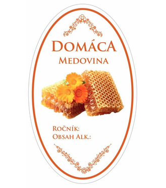Samolepka na fľašu MEDOVINA domáca 16ks etikiet