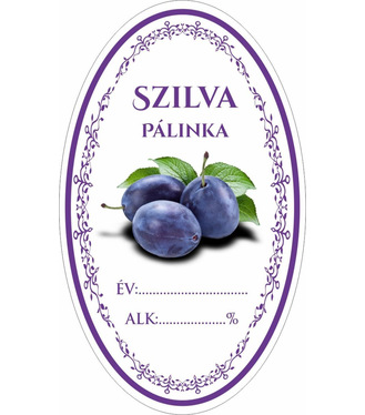 Samolepka na fľašu SLIVOVICA domáca ovál 16ks etikiet