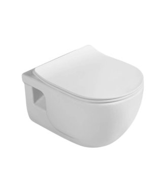 SAPHO WC závesné BRILLA, rimless, keramika, biele s wc sedátkom, 36,5x53cm