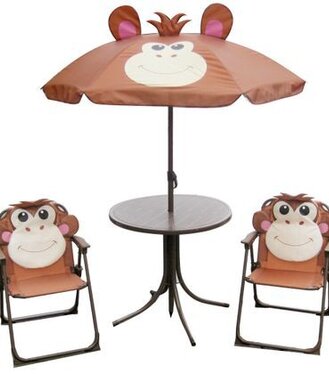 Set Leq Melisenda Mono opica,slnečník 105cm stôl 50cm 2stoličky