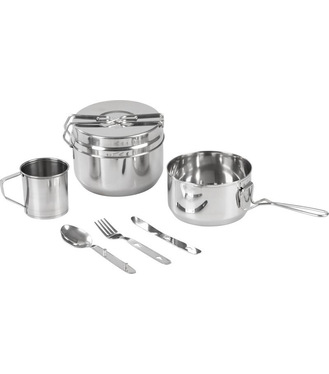 Set Strend Pro Grill, kempingová jedálenská súprava, nerez 13/15 cm