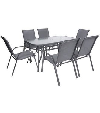 Set terasový ANTOINE, stôl + 6 stoličiek ShadowGray