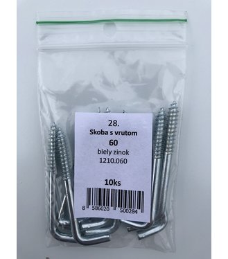 Skoba s vrútom 30mm biely zinok 10ks/bal. (ilust.foto)