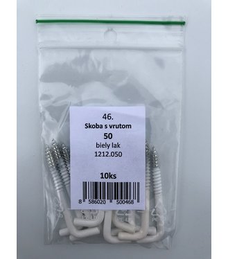 Skoba s vrútom biely lak 50mm 10ks/bal.
