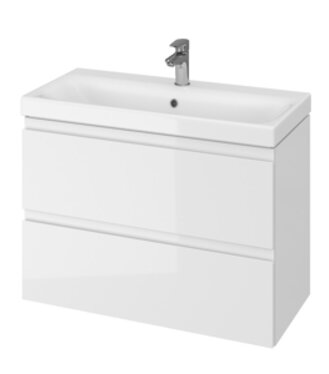 Skrinka Moduo s umývadlom slim 80x57x38cm biela s 2 zásuvkami S801-225-DSM set979