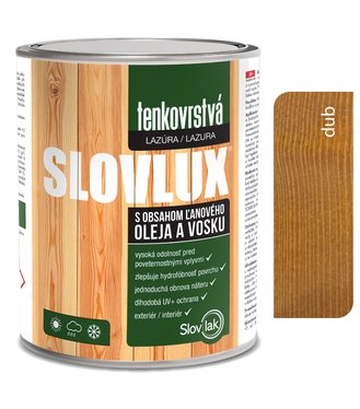 Slovlux tenkovrstvá lazúra na drevo dub 10L