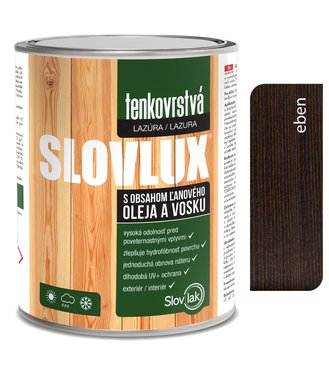 Slovlux Tenkovrstvá lazúra na drevo, eben 2,5l