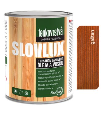 Slovlux Tenkovrstvá lazúra na drevo, gaštan 0,7l