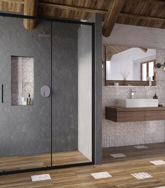 Sprchové dvere Blix Slim BLSDP2 110, čierna+transparent
