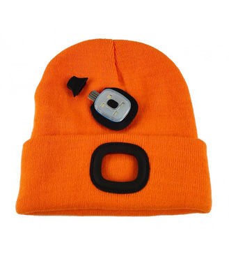 Strend Pro Čiapka LED oranžová 4xSMD USB nabíjanie