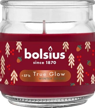 Sviečka Bolsius Large Jar Winter spice vonná červená 100x98mm v skle