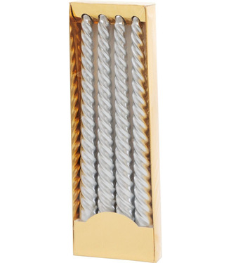 Sviečka MagicHome Vianoce 25cm 4ks strieborná špirálová točená