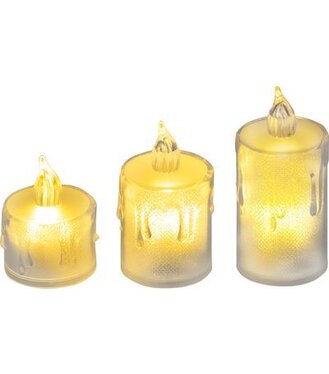 Sviečka MagicHome Vianoce sada 3ks LED teplá biela jednoduché svietenie 3,7x5/6,5/8cm