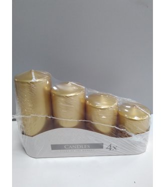 Sviečky adventné stupňovité 4ks zlatá metalíza