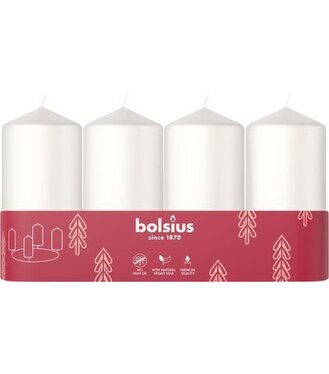 Sviečky Bolsius Pillar Advent biele 4ks