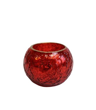 Svietnik červený na čajovú sviečku 9cm