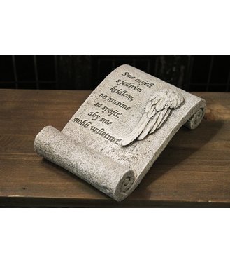Tabuľka zvitok s nápisom 12cm sivá