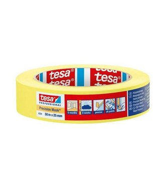 Tesa 4334 Precision Mask 9mm/50m - špičková papierová maskovacia páska na presné a ploché okraje