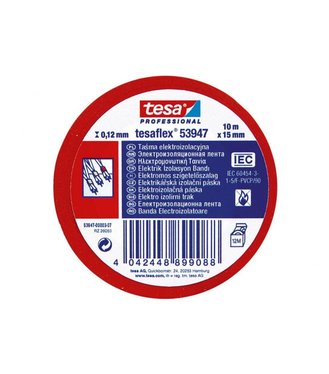 Tesa 53947 Páska elektroizolačná PVC, červená 20m/19mm