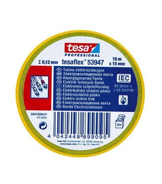 Tesa 53947 Páska elektroizolačná PVC, žltozelená 20m/19mm