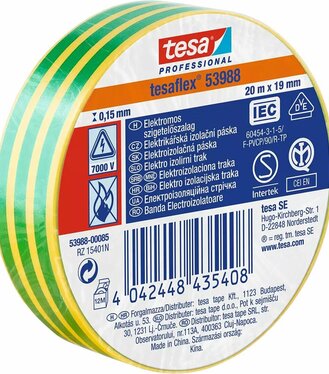 Tesa 53988 Elektroizolačná páska, 19mmx20m žlto-zelená
